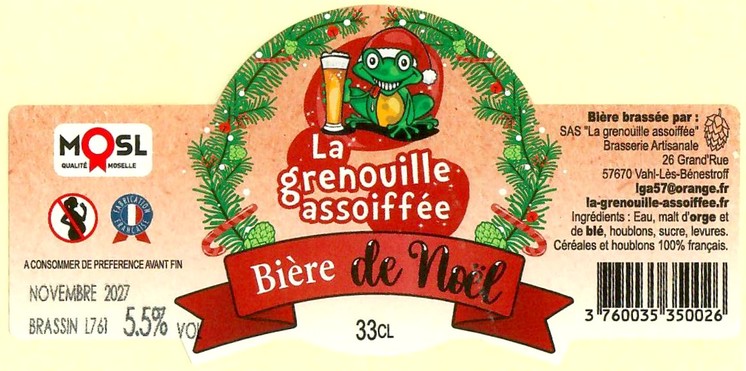 Etiquette BRASSERIE LA GRENOUILLE ASSOIFFEE 40