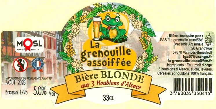 Etiquette BRASSERIE LA GRENOUILLE ASSOIFFEE 53