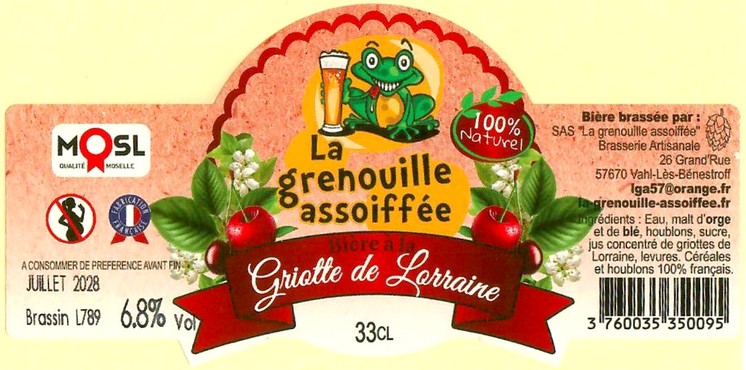Etiquette BRASSERIE LA GRENOUILLE ASSOIFFEE 58