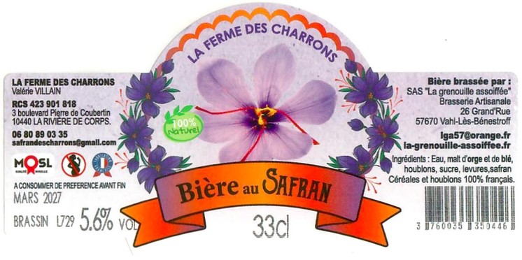 Etiquette BRASSERIE LA GRENOUILLE ASSOIFFEE 61