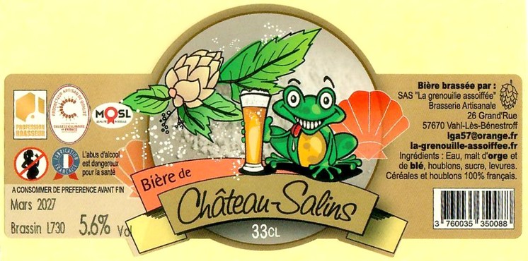 Etiquette BRASSERIE LA GRENOUILLE ASSOIFFEE 67