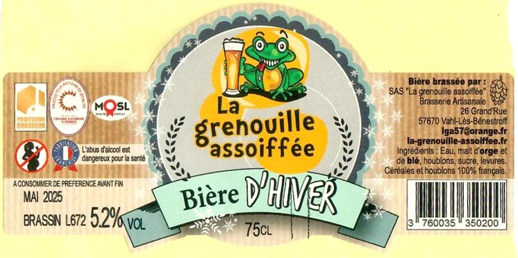 Etiquette BRASSERIE LA GRENOUILLE ASSOIFFEE 68