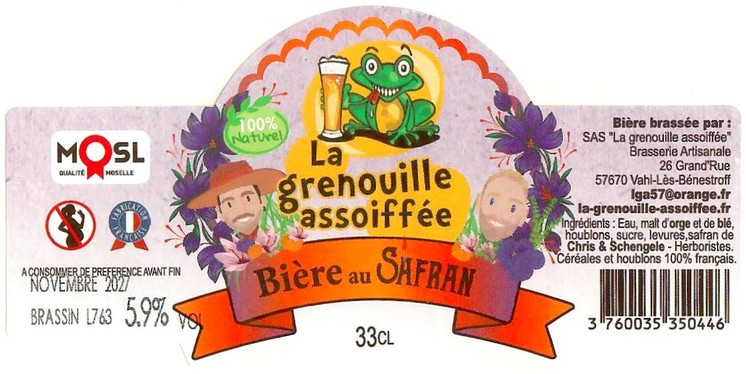Etiquette BRASSERIE LA GRENOUILLE ASSOIFFEE 69
