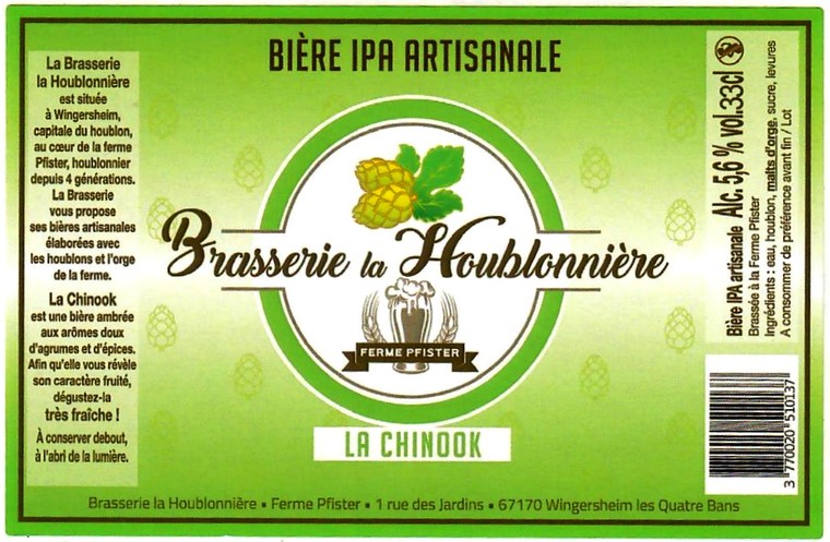 Etiquette BRASSERIE LA HOUBLONNIERE 07
