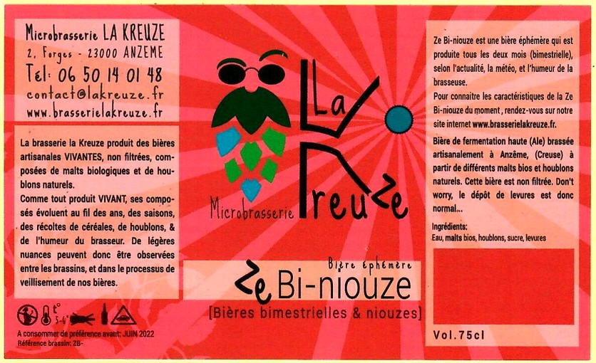 etiquette BRASSERIE LA KREUZE 01