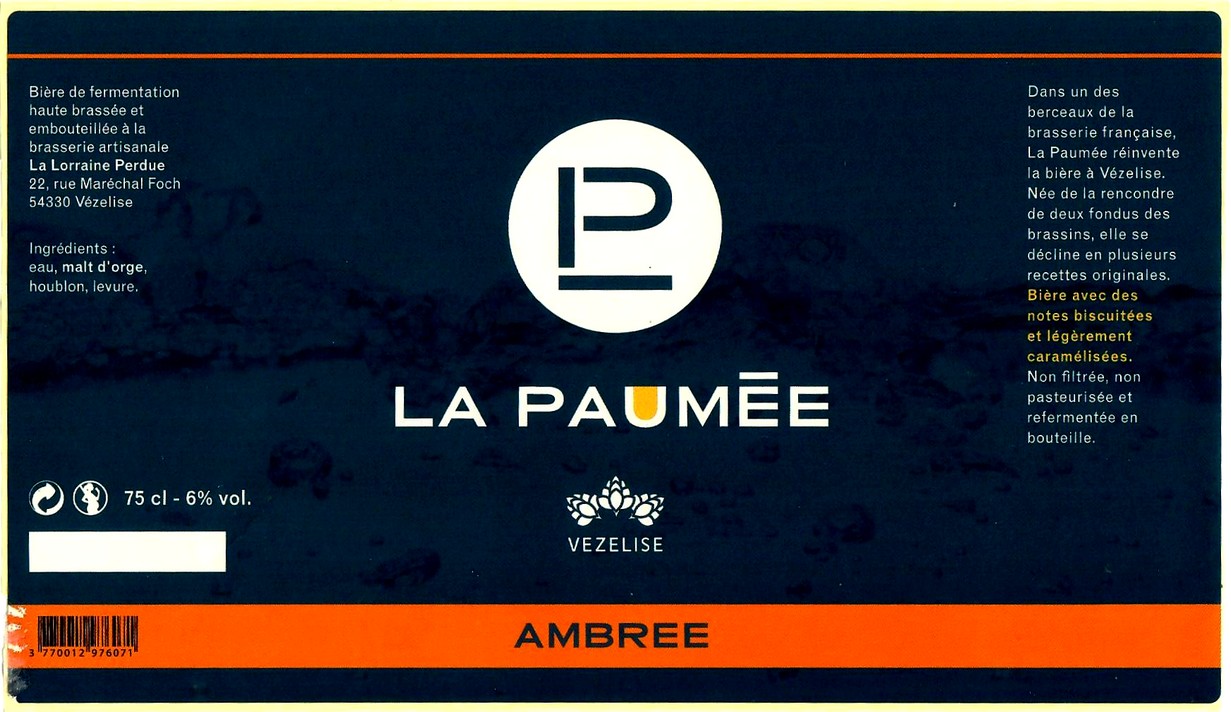 etiquette BRASSERIE LA LORRAINE PERDUE 13