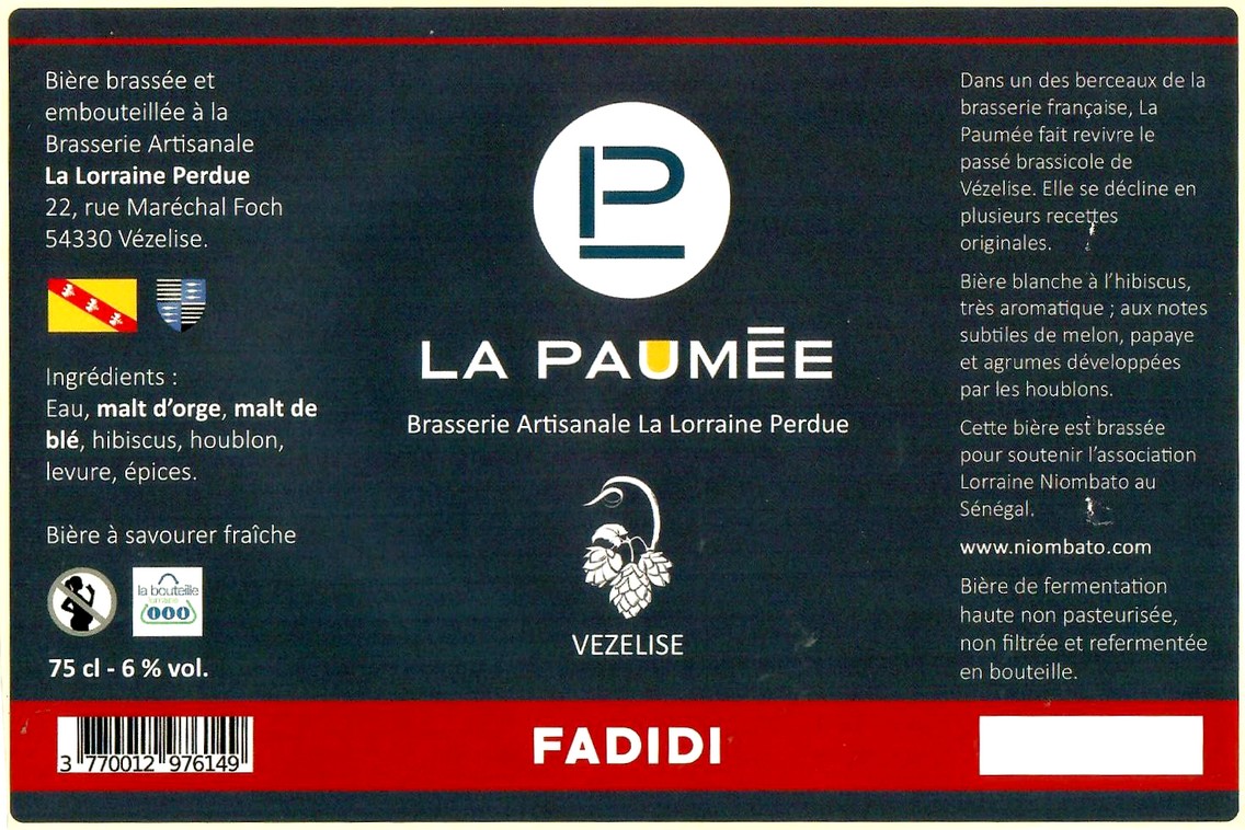 Etiquette BRASSERIE LA LORRAINE PERDUE 19