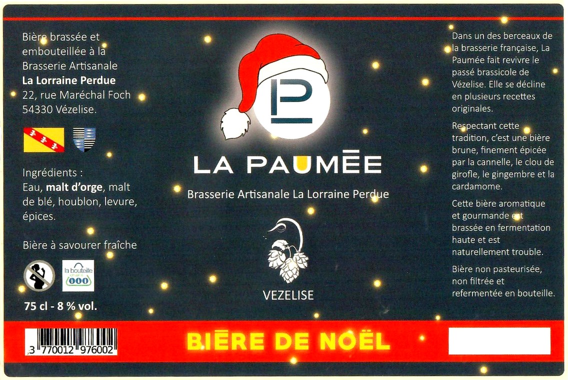 Etiquette BRASSERIE LA LORRAINE PERDUE 20