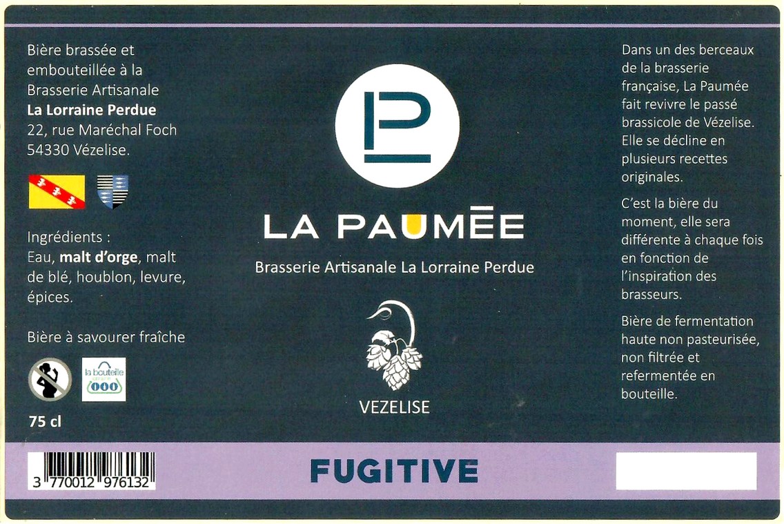 Etiquette BRASSERIE LA LORRAINE PERDUE 21