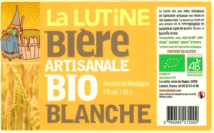 Etiquette BRASSERIE LA LUTINE 58