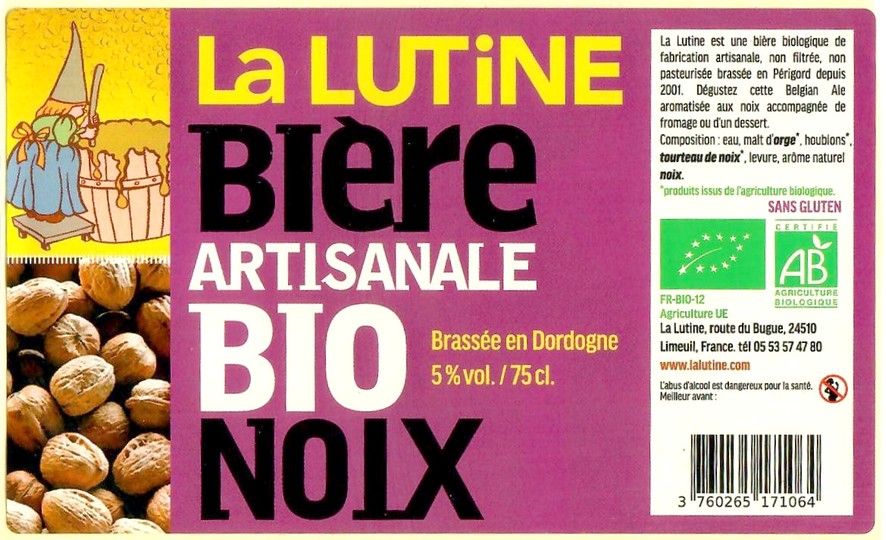 Etiquette BRASSERIE LA LUTINE 60