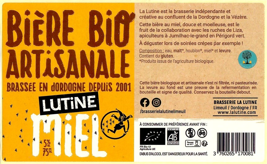 Etiquette BRASSERIE LA LUTINE 68