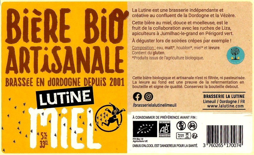 Etiquette BRASSERIE LA LUTINE 69