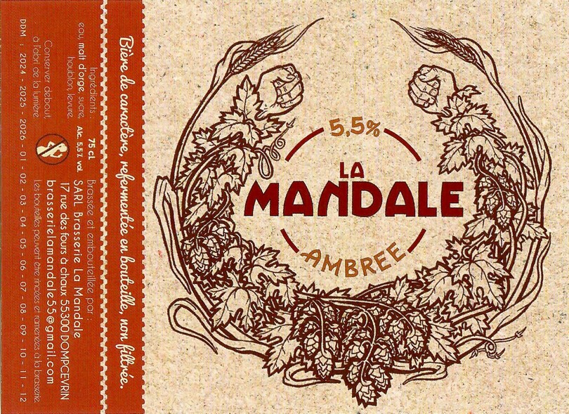 Etiquette BRASSERIE LA MANDALE 17