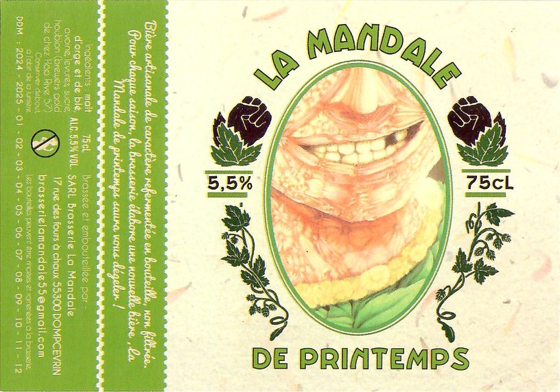 Etiquette BRASSERIE LA MANDALE 22