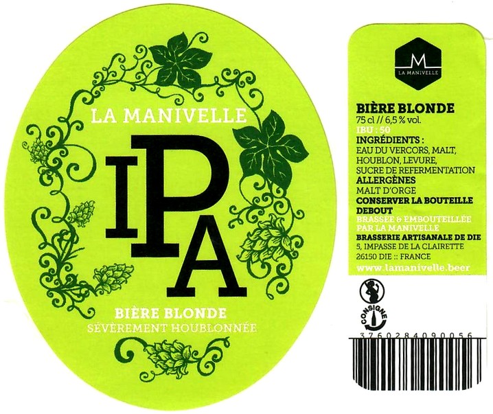 etiquette BRASSERIE LA MANIVELLE 23