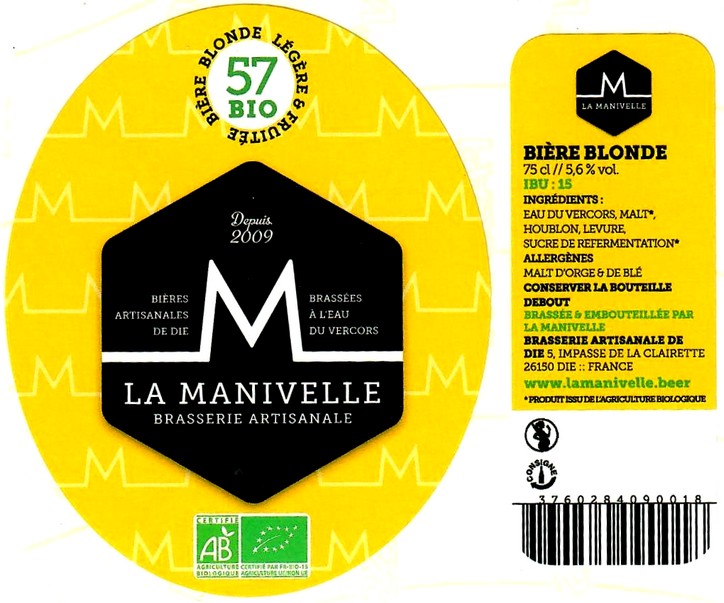 etiquette BRASSERIE LA MANIVELLE 24
