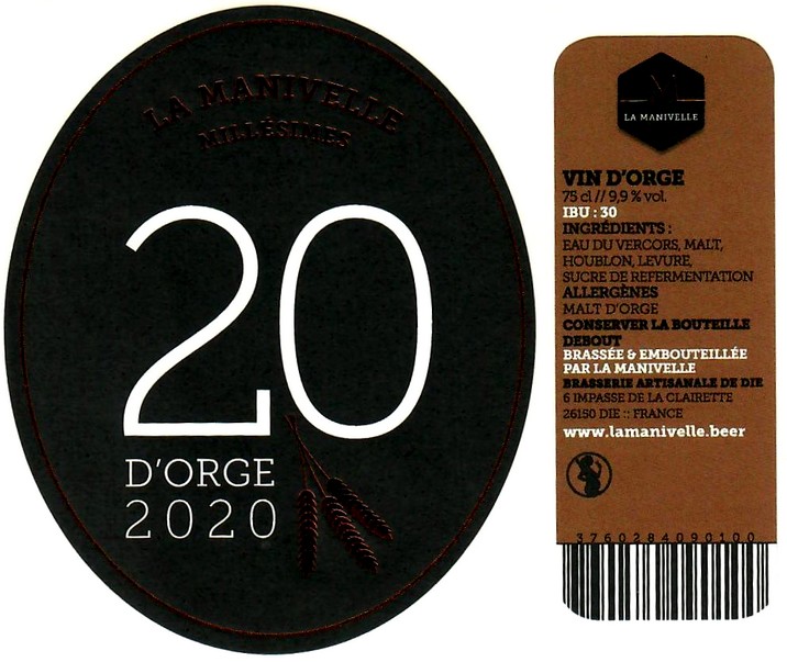 etiquette BRASSERIE LA MANIVELLE 34