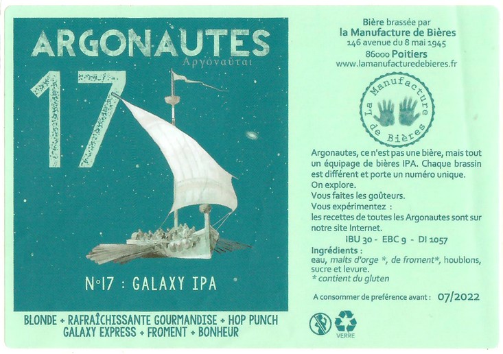 Etiquette BRASSERIE LA MANUFACTURE DE BIERES 18