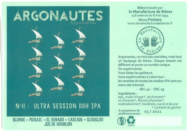 Etiquette BRASSERIE LA MANUFACTURE DE BIERES 20