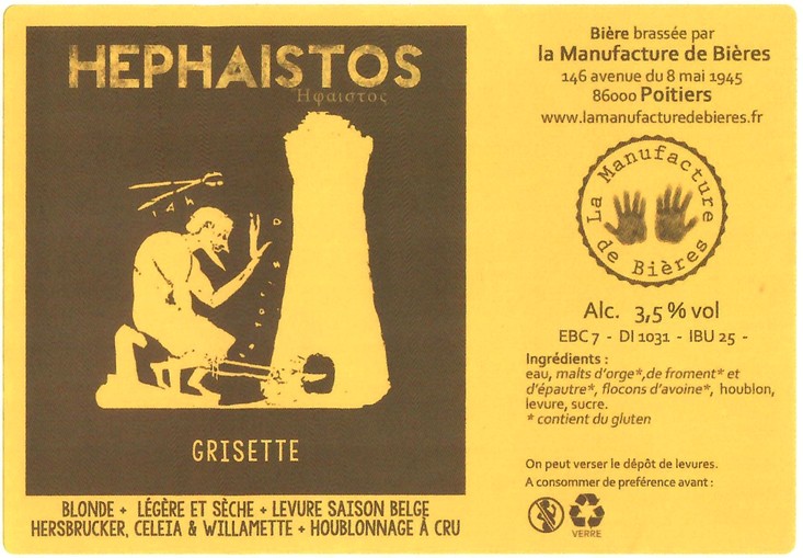 Etiquette BRASSERIE LA MANUFACTURE DE BIERES 25