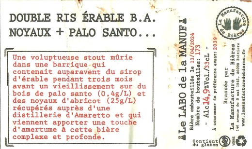 Etiquette BRASSERIE LA MANUFACTURE DE BIERES 31