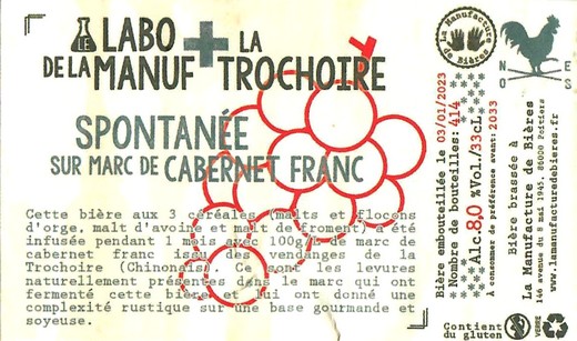 Etiquette BRASSERIE LA MANUFACTURE DE BIERES 34
