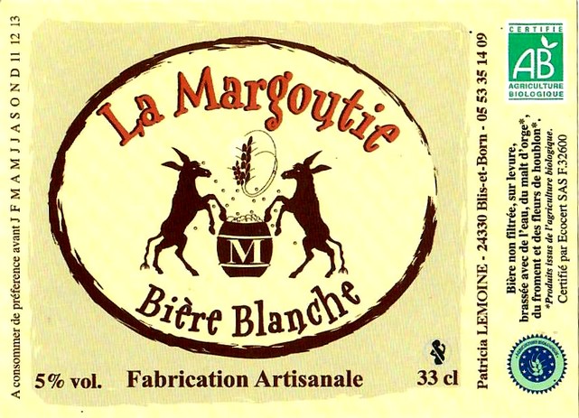 etiquette BRASSERIE LA MARGOUTIE 19