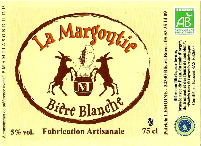 etiquette BRASSERIE LA MARGOUTIE 25