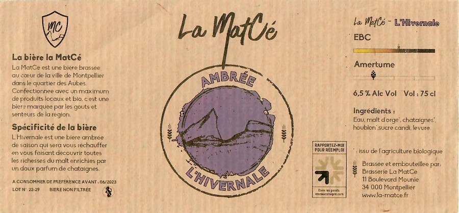 Etiquette BRASSERIE LA MATCE 01