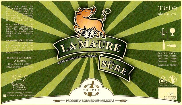 Etiquette BRASSERIE LA MAURE 06