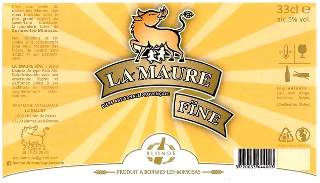 Etiquette BRASSERIE LA MAURE 14