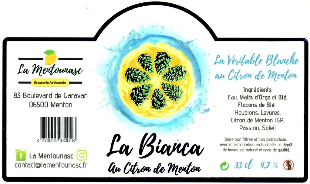 etiquette BRASSERIE LA MENTOUNASC 04