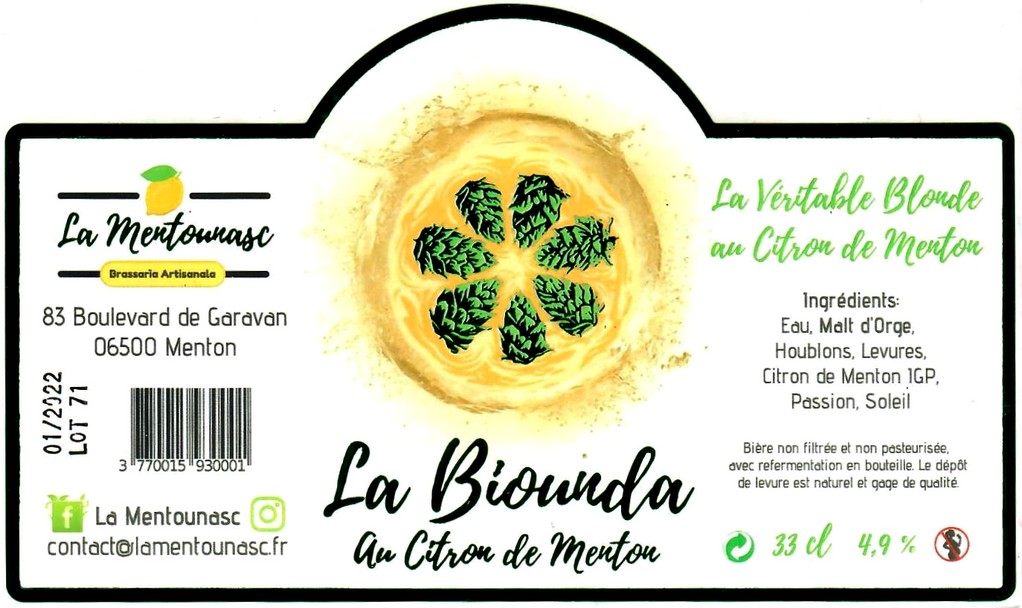 etiquette BRASSERIE LA MENTOUNASC 05