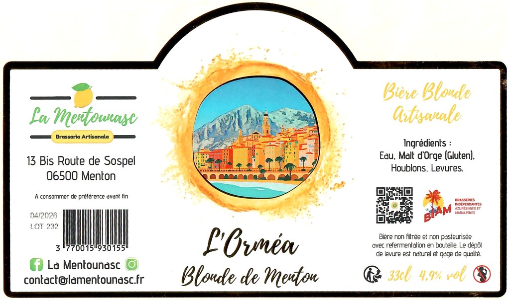 Etiquette BRASSERIE LA MENTOUNASC 10