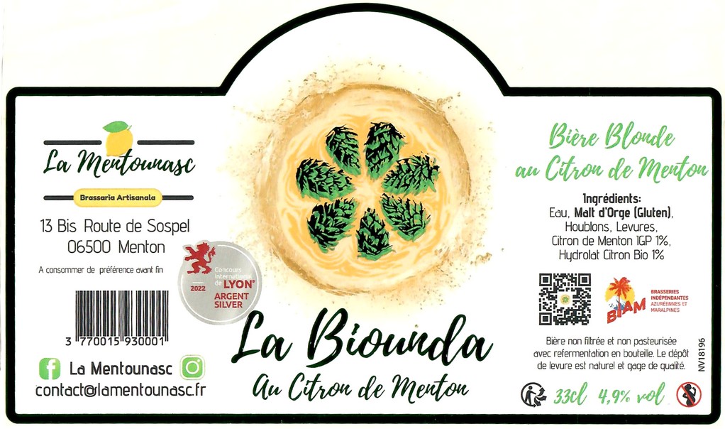 Etiquette BRASSERIE LA MENTOUNASC 12