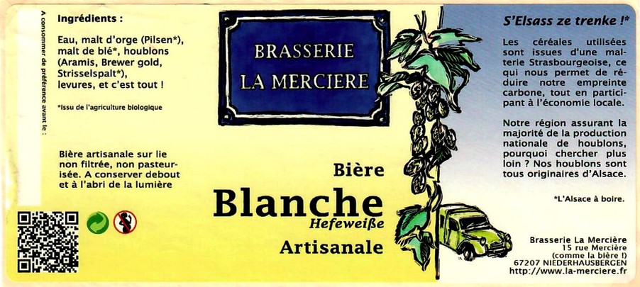 etiquette BRASSERIE LA MERCIERE 01
