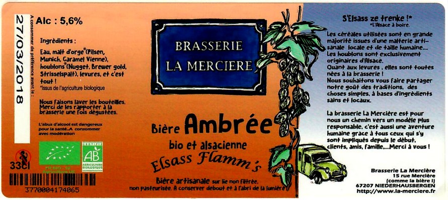 etiquette BRASSERIE LA MERCIERE 11