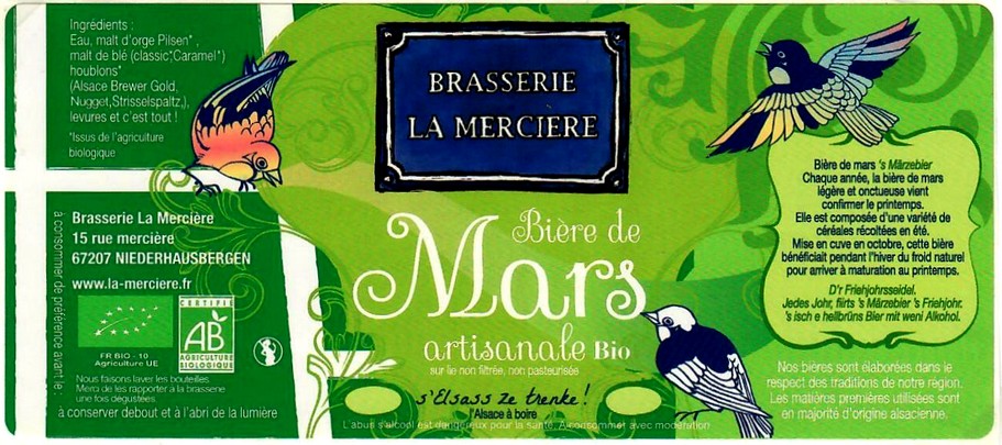 etiquette BRASSERIE LA MERCIERE 14