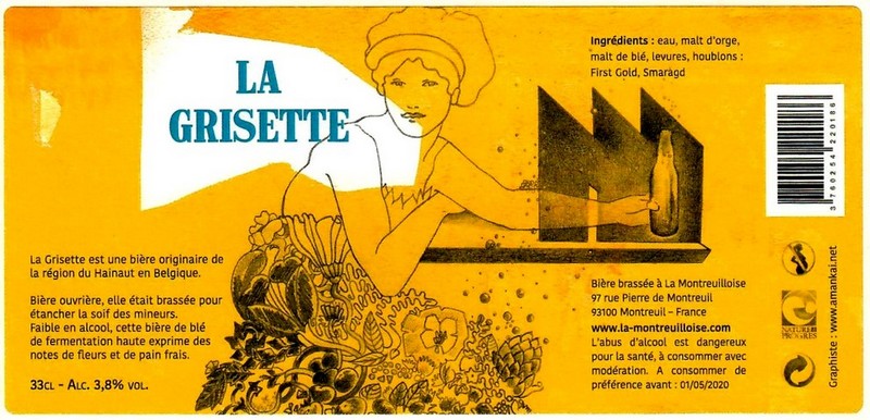 Etiquette BRASSERIE LA MONTREUILLOISE 02