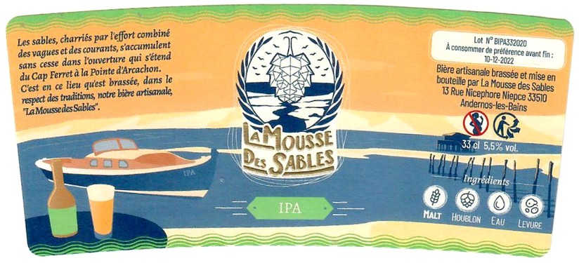 Etiquette BRASSERIE LA MOUSSE DES SABLES 02