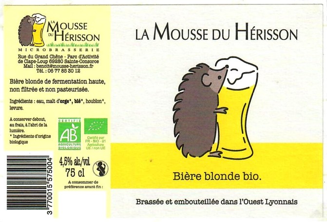 Etiquette BRASSERIE LA MOUSSE DU HERISSON 03