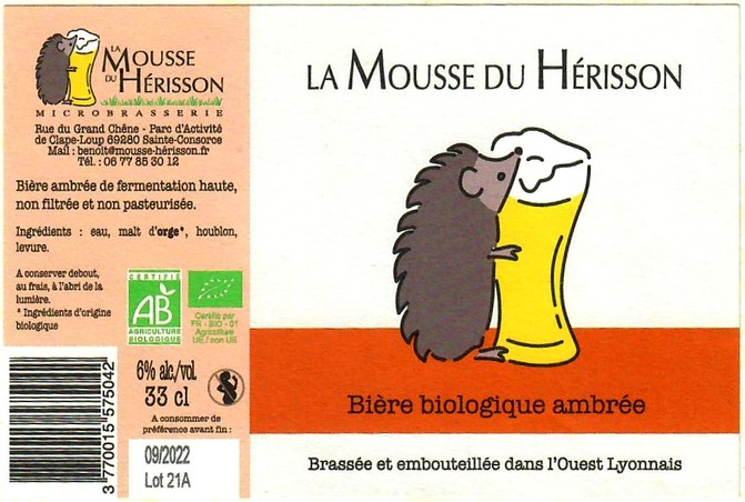 Etiquette BRASSERIE LA MOUSSE DU HERISSON 06
