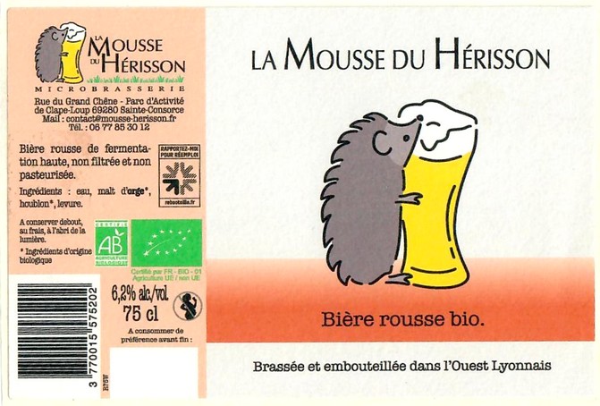 Etiquette BRASSERIE LA MOUSSE DU HERISSON 08