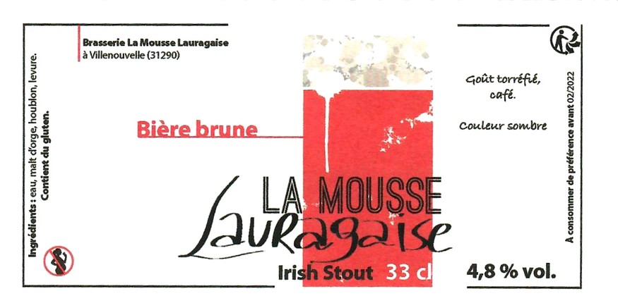 etiquette BRASSERIE LA MOUSSE LAURAGAISE 01