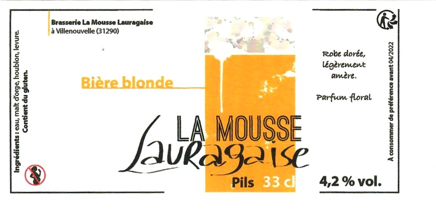 etiquette BRASSERIE LA MOUSSE LAURAGAISE 02
