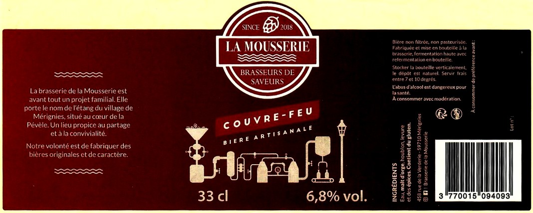 etiquette BRASSERIE LA MOUSSERIE 10