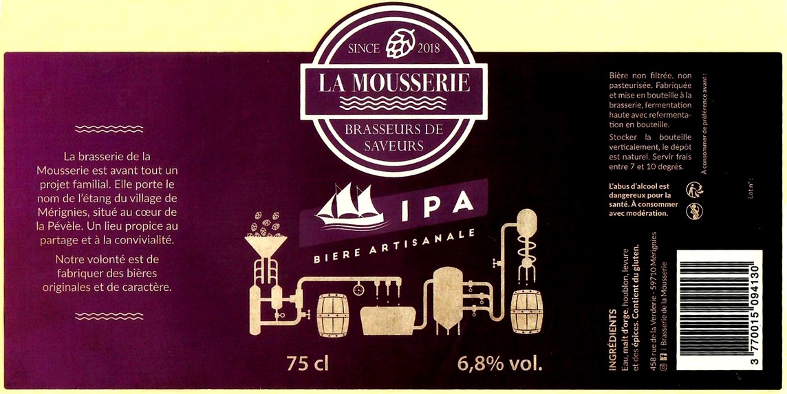 etiquette BRASSERIE LA MOUSSERIE 15