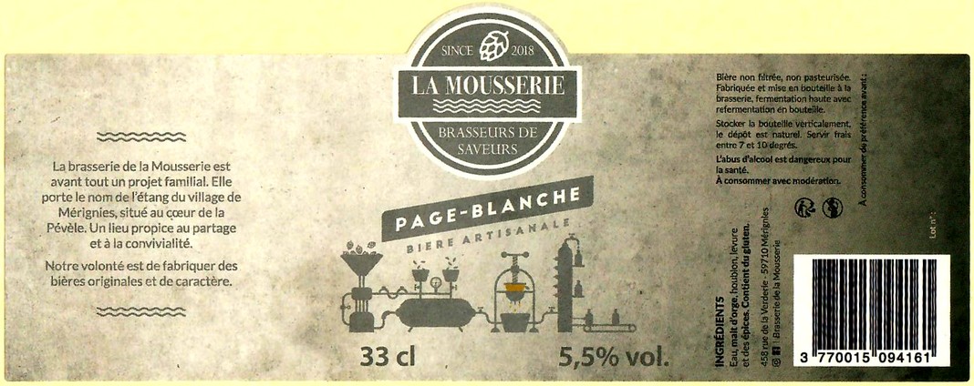 etiquette BRASSERIE LA MOUSSERIE 19