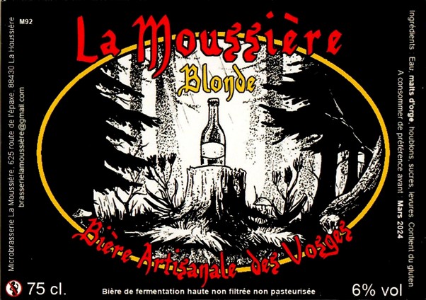 Etiquette BRASSERIE LA MOUSSIERE 10
